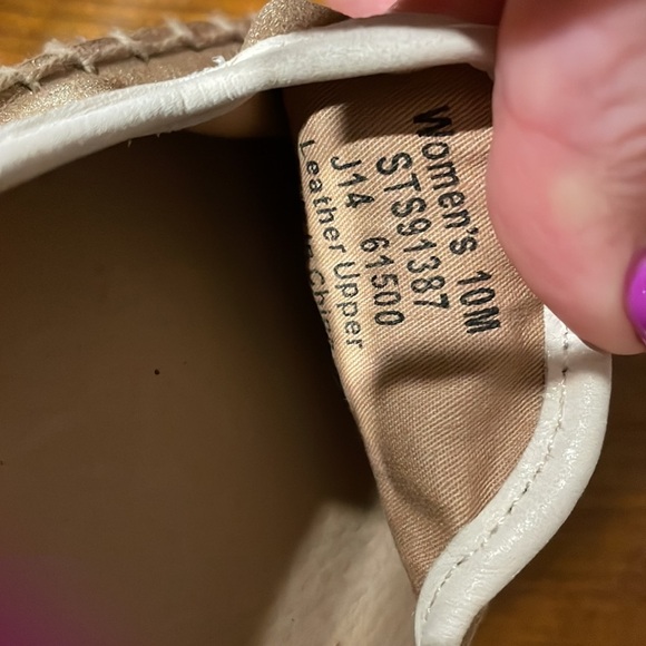 NWOT SPERRY women’s Top slide CoCo metallic gold flat espadrille / leather 10 - Picture 5 of 14